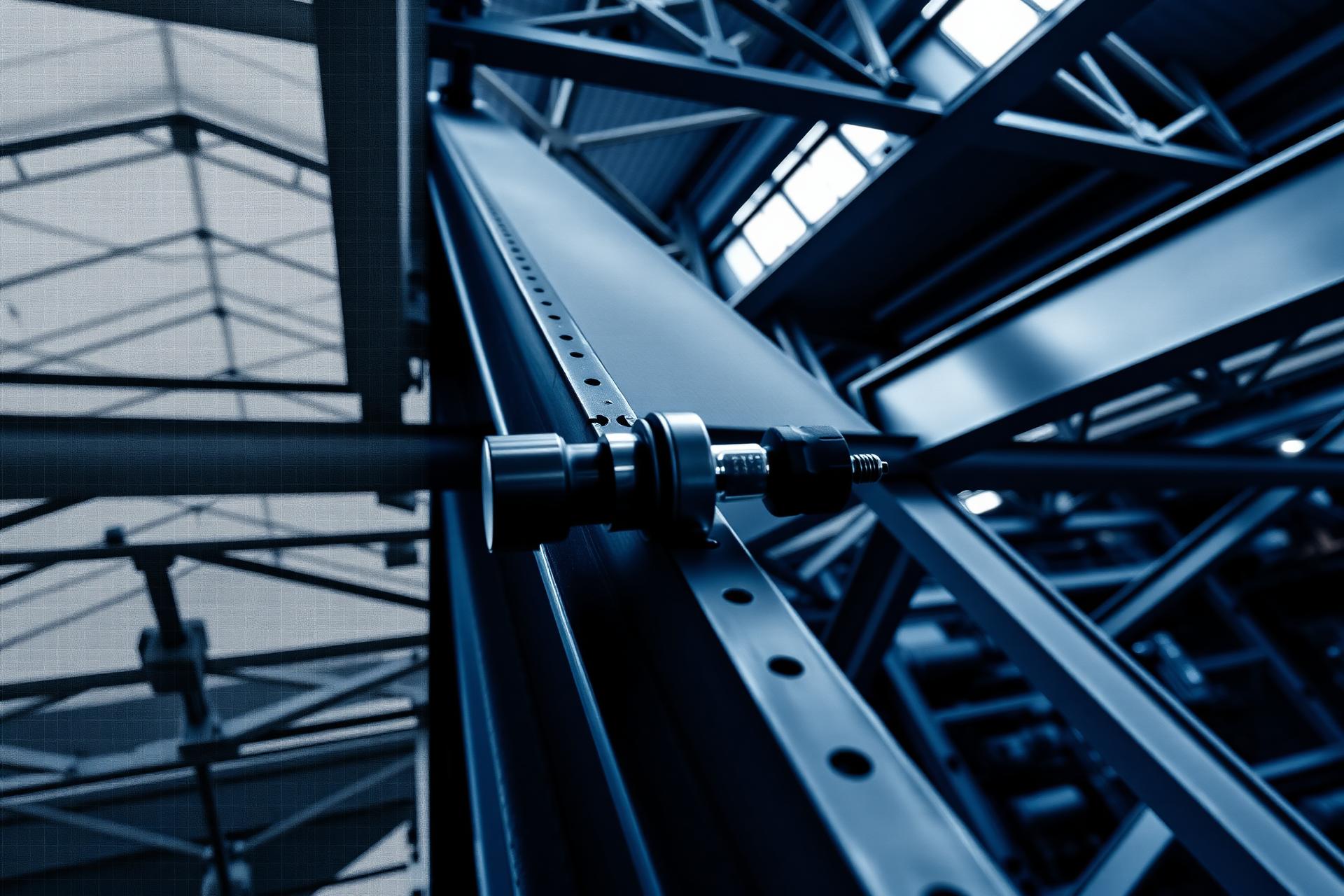 Steel structures inside a modern engineering facility